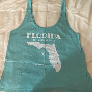 Old Navy Aqua Florida Map Tank Top